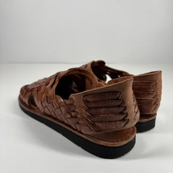 Brand X Huaraches Women's US 8.5 Brown Leather Pachuco Woven Open-Toe Sandals - Picture 11 of 16